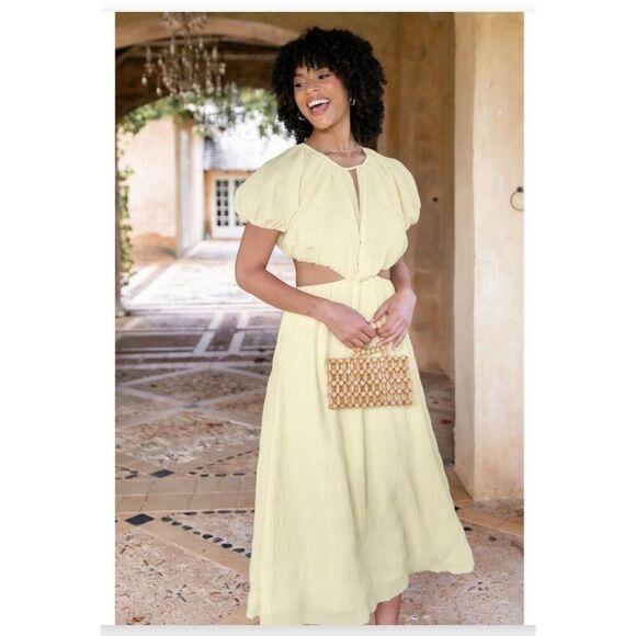 Petal & Pup Dresses & Skirts - Petal & Pup Ailani Cut-Out Maxi Dress in Yellow Size Small Nwot
